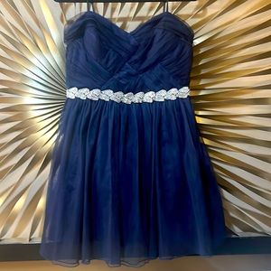 Lovely navy blue lace dress, PROM dress